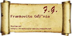 Frankovits Génia névjegykártya